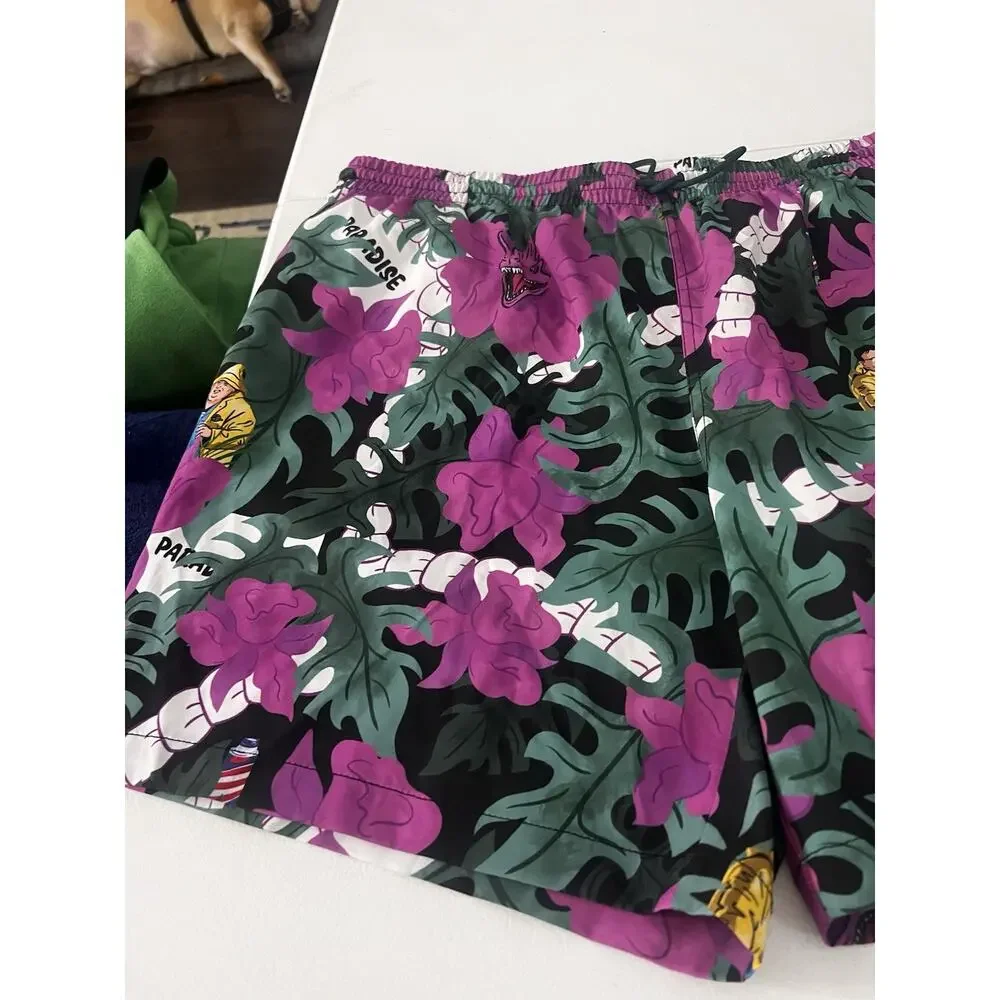 RSVLTS Jurassic Park Dennis Nedry Swim Shorts Mens 2XL Paradise Print Trunks